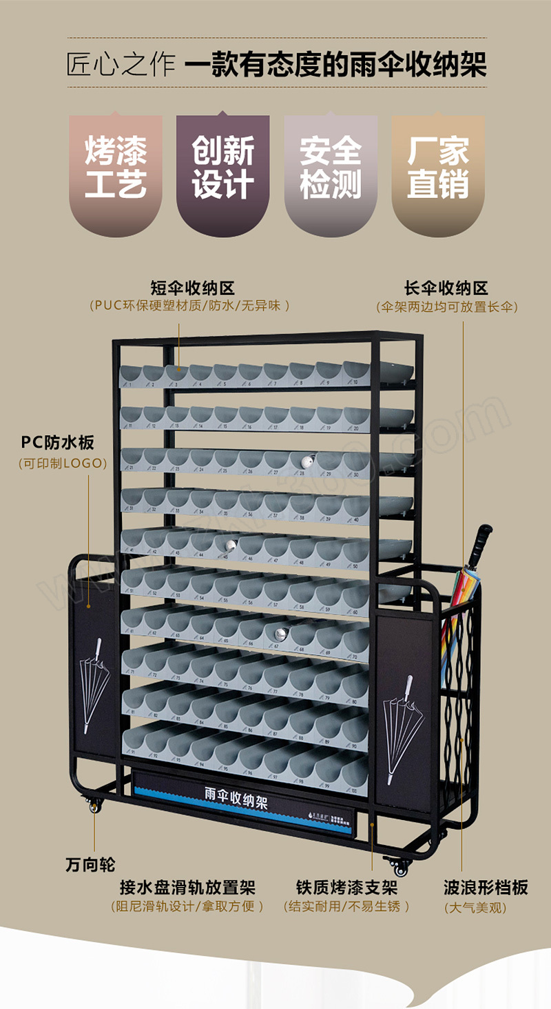 wycm未雨绸缪雨伞架134305152cm短伞约100把长伞约20把1个