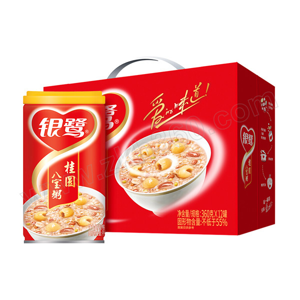 yinlu/银鹭 桂圆八宝粥 6926892527088 360g×12瓶 1箱