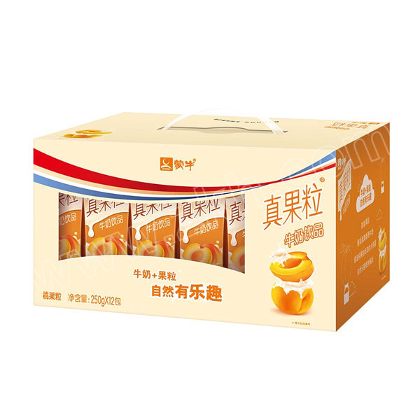 mengniu蒙牛真果粒黄桃果粒6923644268909250g12盒1箱