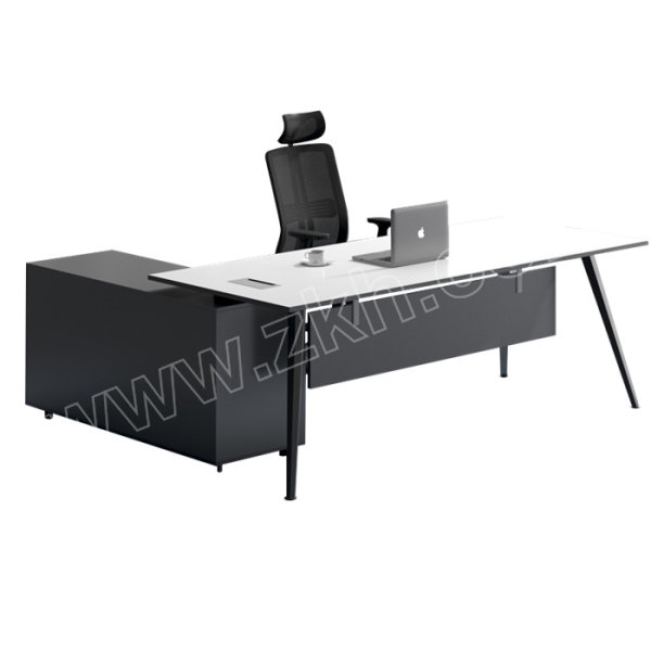 lanran兰冉16米斜角钢架主管桌含侧柜椅子办公桌lrbt2802尺寸16008007