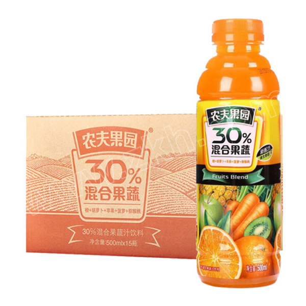 nfsq農夫山泉農夫果園30胡橙500ml15瓶1箱