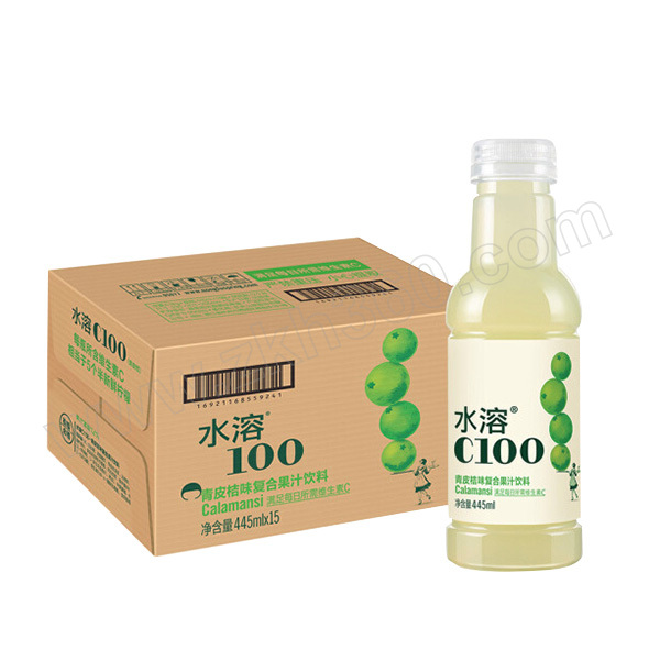 nfsq/农夫山泉 水溶c100青皮桔味复合果汁饮料 1×15×445ml 1箱