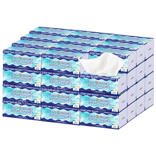 rinuo日诺水溶厕纸平板卫生纸100抽48包四层1件