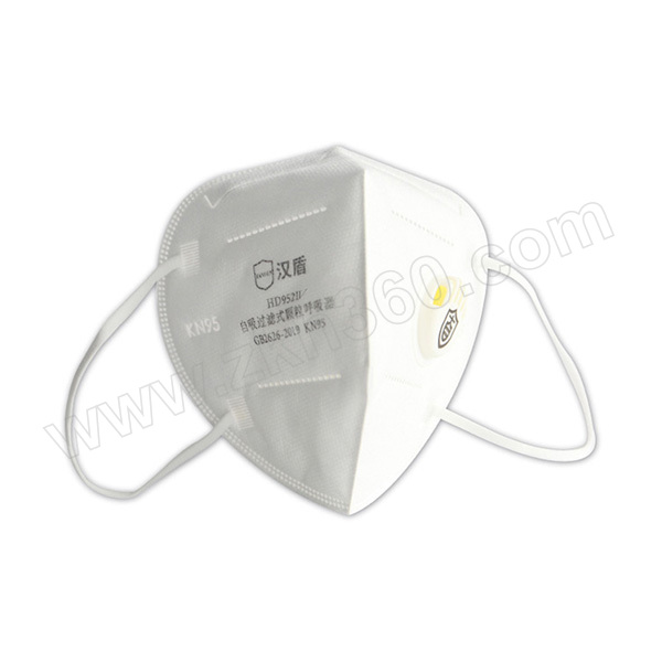 handun汉盾hd9521v折叠式kn95口罩带呼吸阀hd9521vkn95耳戴式带阀25只