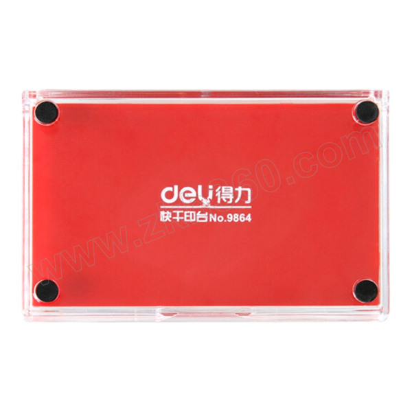 deli/得力 快干印台 9864 外尺寸85×135mm 内尺寸68×118mm 红色 1只