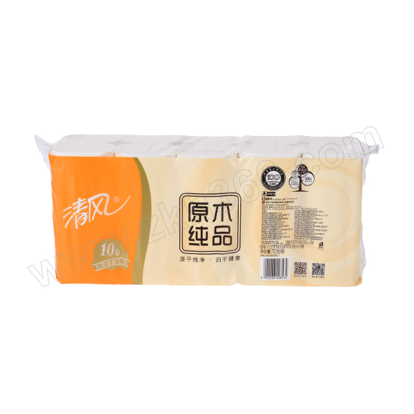 breeze清风原木纯品无芯卷纸b02b7mcn1三层150112mm75g10卷10提1箱