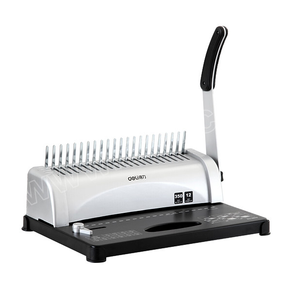 deli得力梳式装订机银色3870手动350张1台