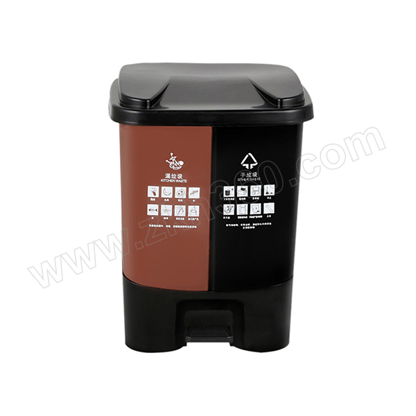 minyin/敏胤 脚踏式有盖分类环保垃圾桶 l2060 干垃圾 湿垃圾 500